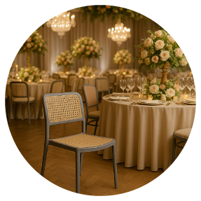 Evettore Cadeiras - Cadeiras para salões de festa e eventos