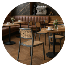 Evettore - Cadeiras para cafeterias e lojas gourmet